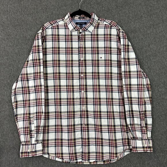 Tommy Hilfiger Shirt Mens XL Multicolor Plaid Classic Fit Long Sleeve Button Up - Picture 1 of 11
